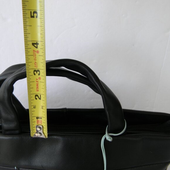 RADLEY LONDON BLACK LEATHER TOTE HANDBAG W/BLUE SCOTTY DOG DETAIL - Picture 9 of 10